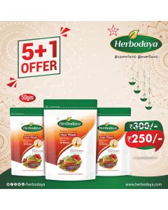 (5+1) 5 Shikakai Hair Wash Powder 60g+ 1 Free Shikakai Hair Wash Powder 60g (Save RS.50/-)