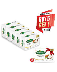 Coconut Milk White Soap – 125g ( Pack of 5 ) + 1 Free Coconut Milk White Soap ( 125g )