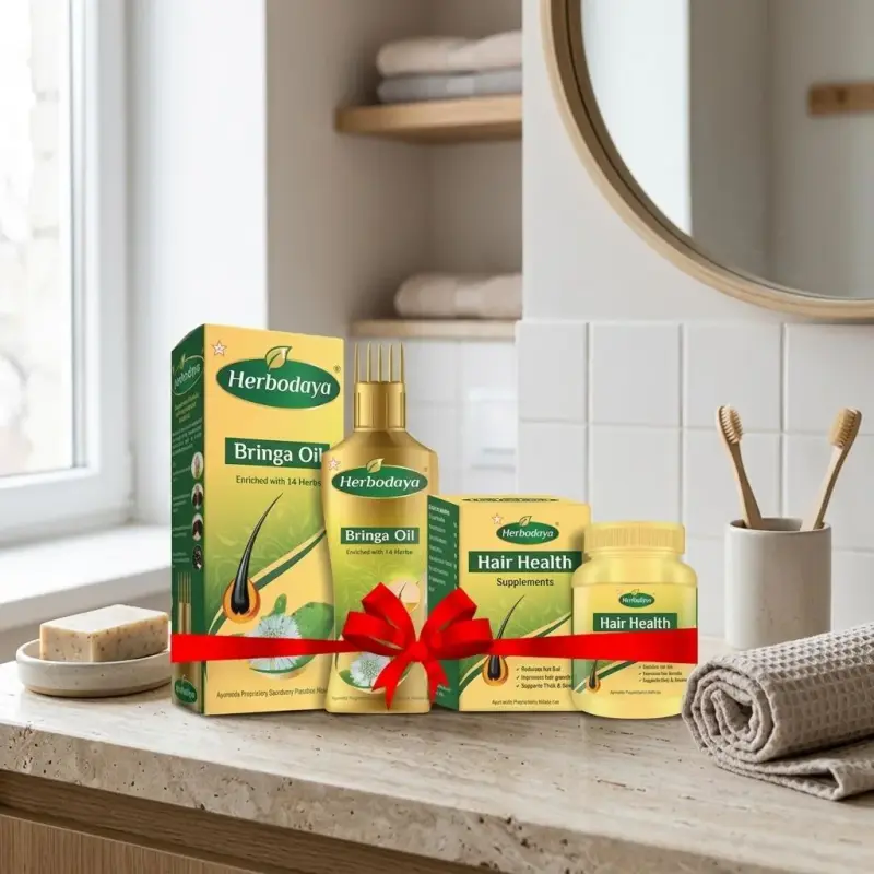 Bringa Oil (100ml) + Hair Health Supplement (60 Nos) Combo