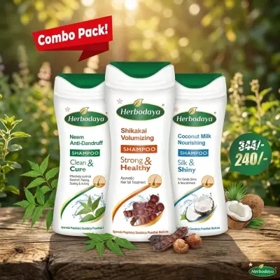 Combo Pack(3*100ml)(Neem Anti-Dandruff Shampoo + Shikakai Volumizing Shampoo + Coconut Milk Nourishing Shampoo)