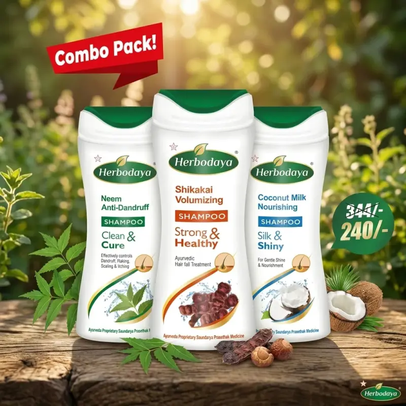 Combo Pack(3*100ml)(Neem Anti-Dandruff Shampoo + Shikakai Volumizing Shampoo + Coconut Milk Nourishing Shampoo)
