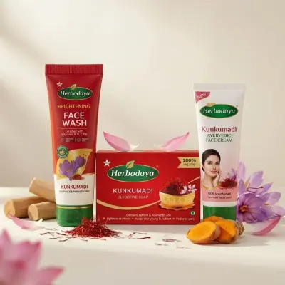 Kunkumadi Glow Pack of 3(Kunkumadi Face Wash+Kunkumadi Face Cream+Kunkumadi Glycerine Soap)