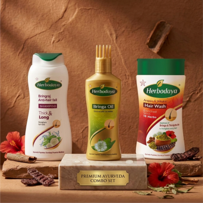 Bringraj Combo(Bringa Oil 100ml+Bringraj Anti-Hairfall Shampoo 200ml+Shikakai Hairwash Powder 120gm)