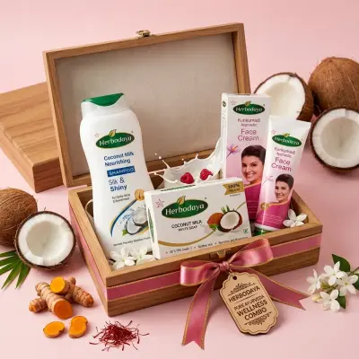 Coconut Care Treat(Coconut Milk Nourishing Shampoo 200ml+Coconut Milk White Soap 125gm+Kunkumadi Face Cream 50gm)